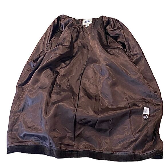 Old Navy Men’s Suede Leather Button Jacket Chocolate Brown Size Large - Picture 7 of 7